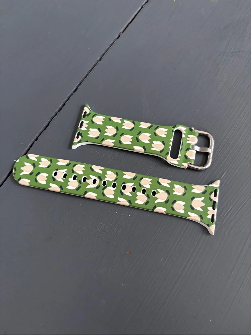 Vera Bradley Green and Cream Floral Apple Watch Band